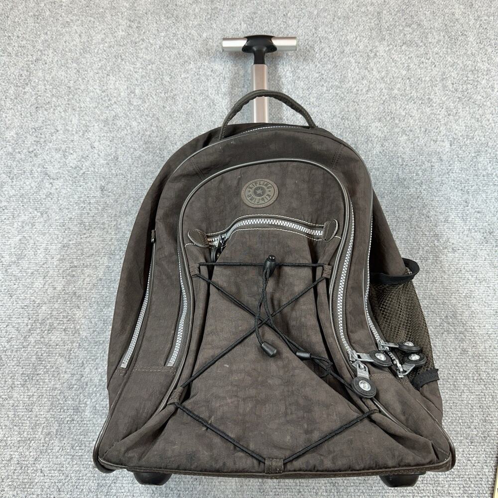 Kipling Sausalito WL2403 Rolling Backpack Wheeled Book Bag Brown Luggage
